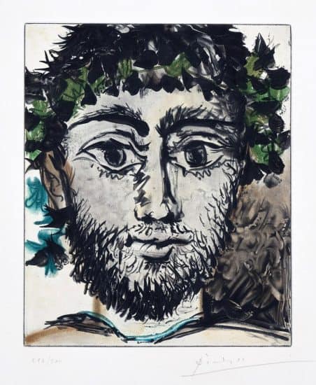 Face with Mustache (1958) - Another example of his ceramic innovations